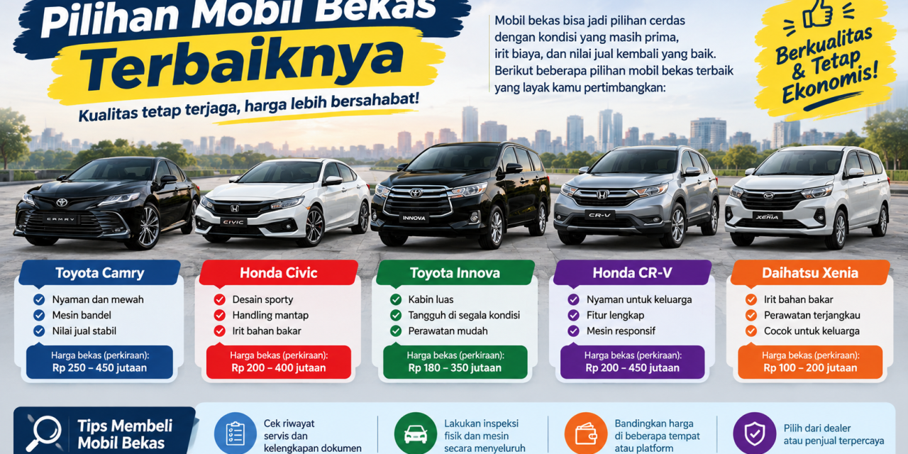 Punya 70 Juta? Ini Pilihan Mobil Bekas Terbaiknya!
