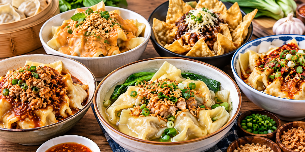 Makanan Populer Pangsit Dengan Beraneka Ragam Topping